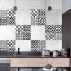 Tile Cover Black & White Azulejos πλακάκια διακόσμησης τοίχων κουζίνας και μπάνιου