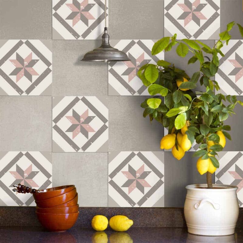Tile Cover Pink πλακάκια διακόσμησης τοίχων κουζίνας & μπάνιου
