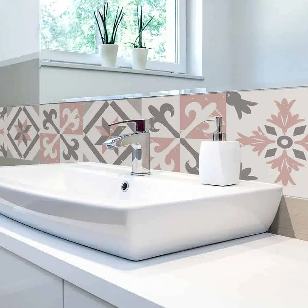 Tile Cover Pink πλακάκια διακόσμησης τοίχων κουζίνας & μπάνιου