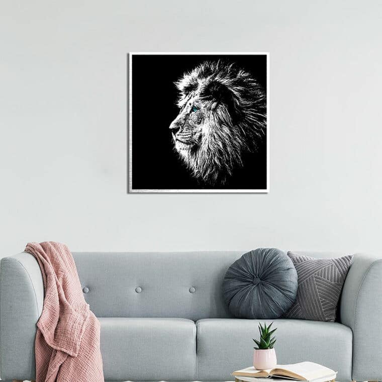Lion πίνακας από βουρτσισμένο αλουμίνιο S
