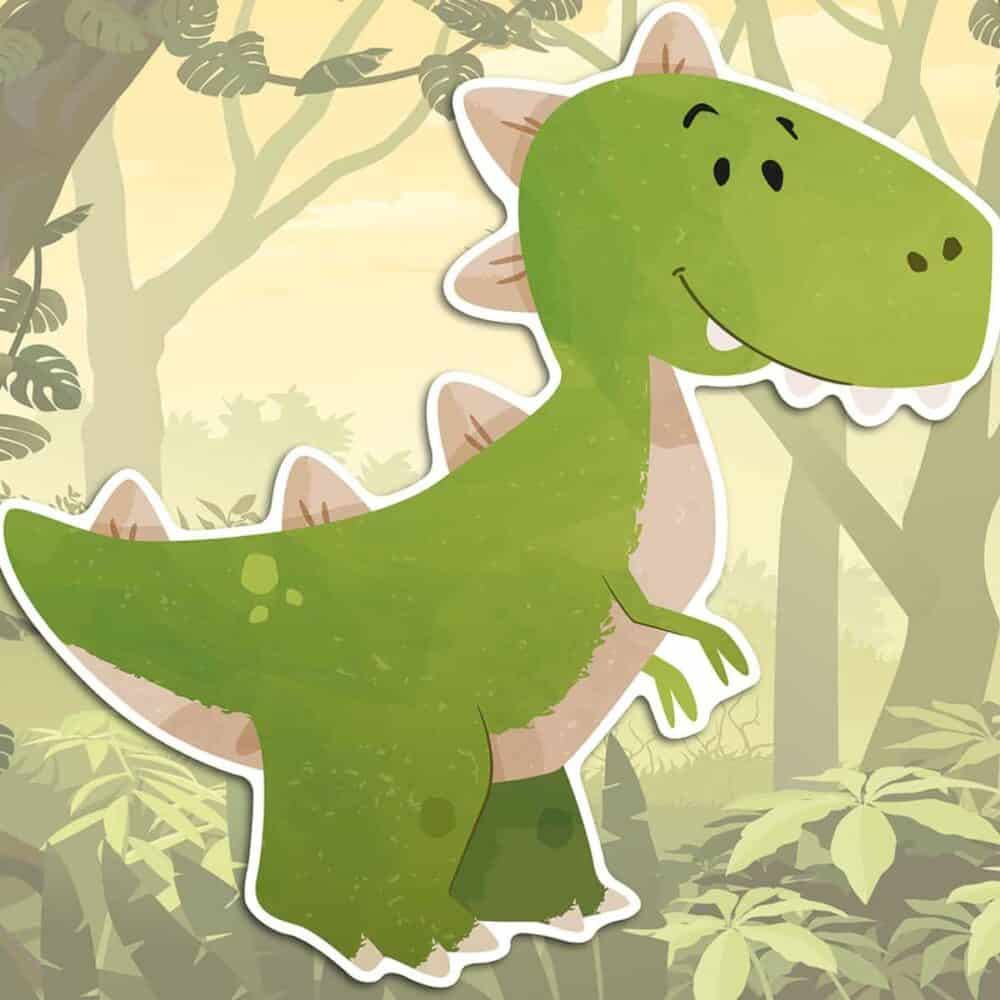 Dinosaurs αφρώδη αυτοκόλλητα 3 επιπέδων Medium