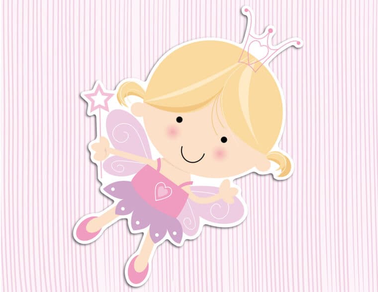 Happy Fairies αφρώδη αυτοκόλλητα 3 επιπέδων Medium