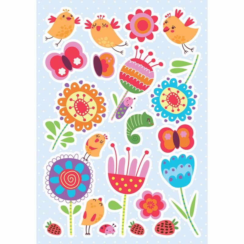 18102 Birds and Flowers διακοσμητικά αυτοκόλλητα τοίχου