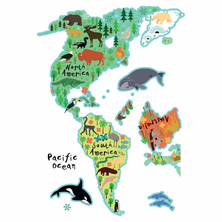 World Map βινυλίου αυτοκόλλητα