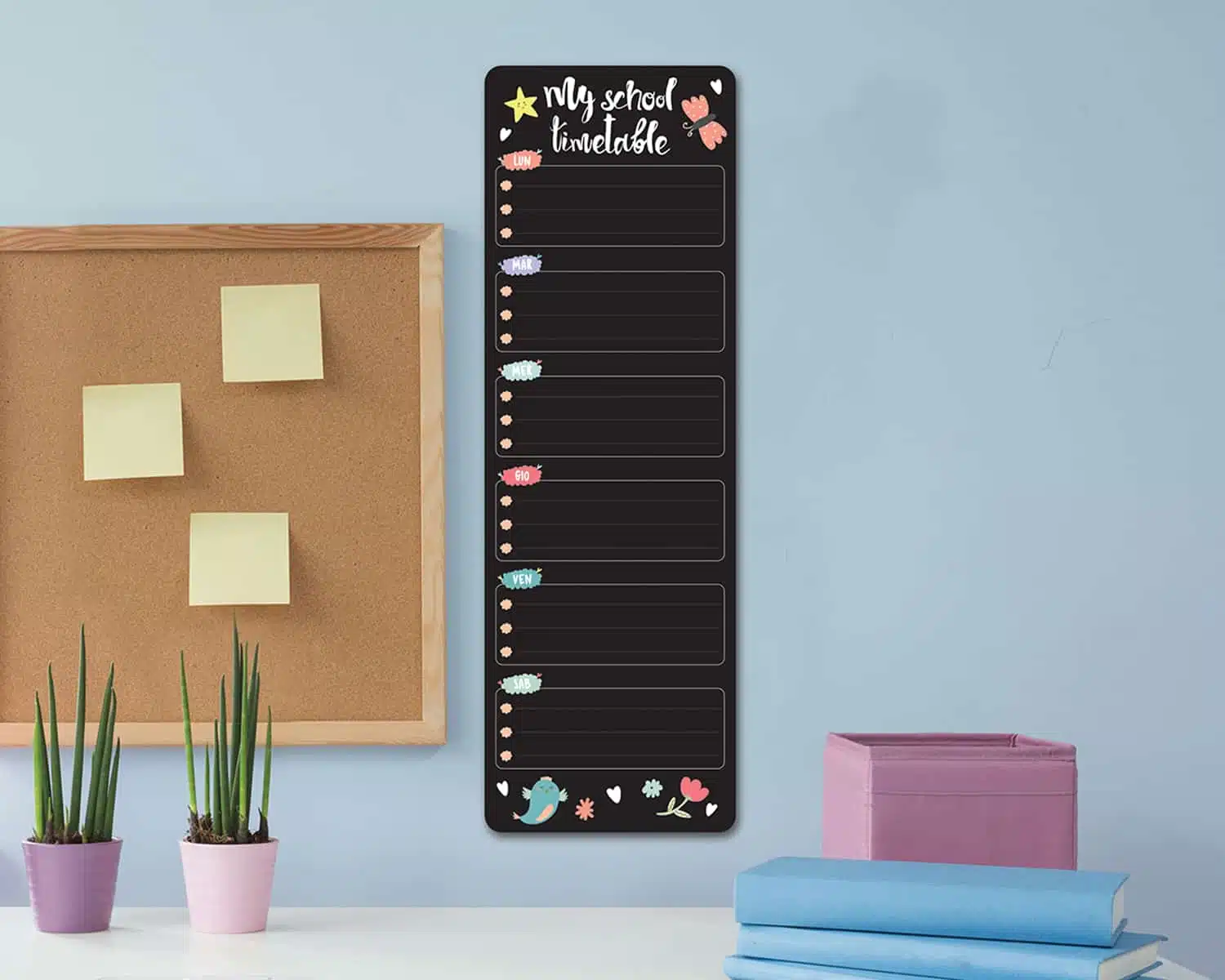 15203_RH BLACKBOARD WEEK GIRL βινυλίου αυτοκόλλητος πίνακας