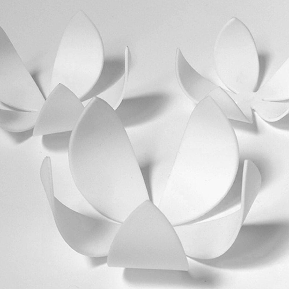 24005 White Flowers 3D πολυπροπυλενίου διακοσμητικά