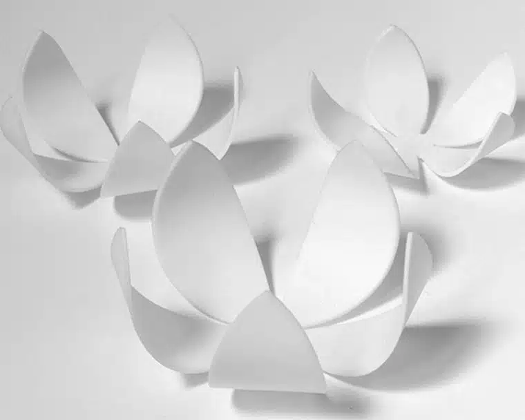 24005 White Flowers 3D πολυπροπυλενίου διακοσμητικά