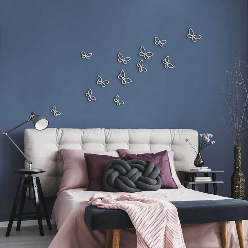 White Metal Butterflies 3D