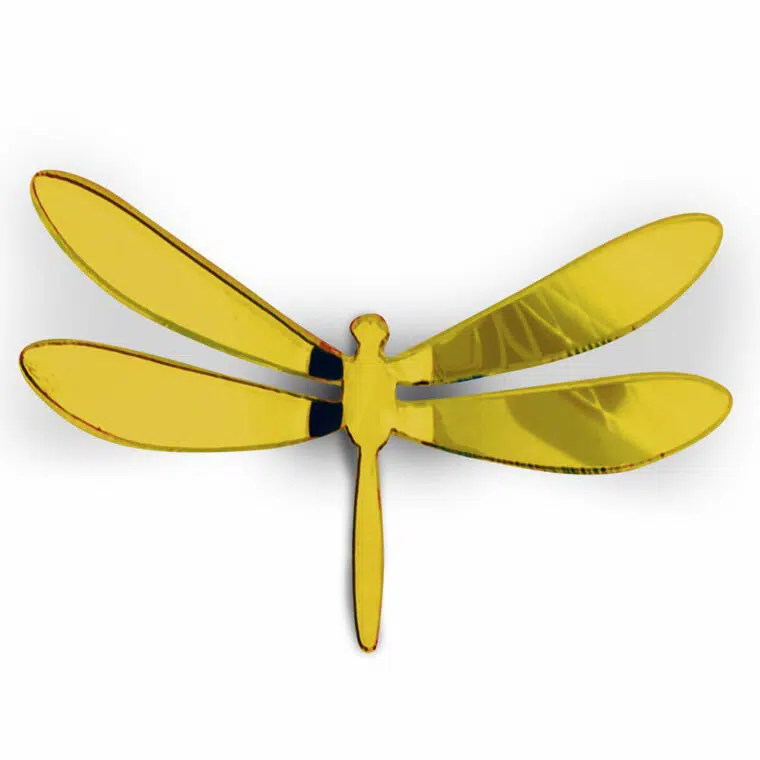 Χρυσές dragonflies πολυπροπυλενίου διακόσμησης τοίχων 3 διαστάσεων