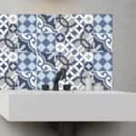 Tile Cover Grey & Blue πλακάκια διακόσμησης τοίχων κουζίνας και μπάνιου