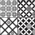 Tile Cover Black & White Azulejos πλακάκια διακόσμησης τοίχων κουζίνας και μπάνιου