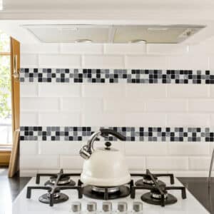 Tile Black & White πλακάκια διακόσμησης τοίχων κουζίνας & μπάνιου (31313)