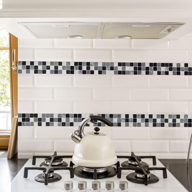 Tile Black & White πλακάκια διακόσμησης τοίχων κουζίνας & μπάνιου