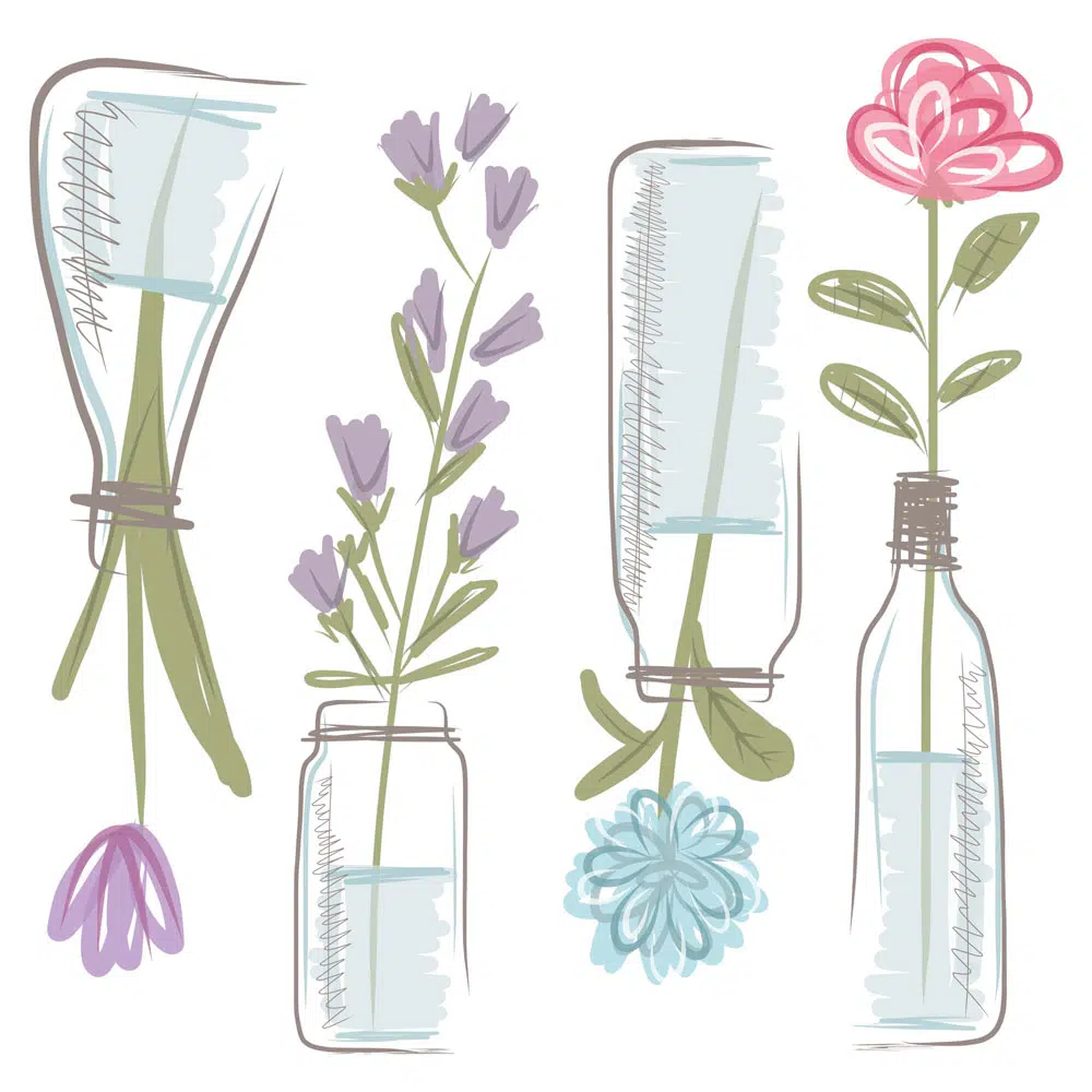 Φυτά στο βάζο αυτοκόλλητα διακόσμησης βινυλίου