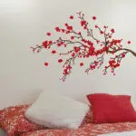 Κόκκινη ραμιά βινυλίου αυτοκόλλητα τοίχου