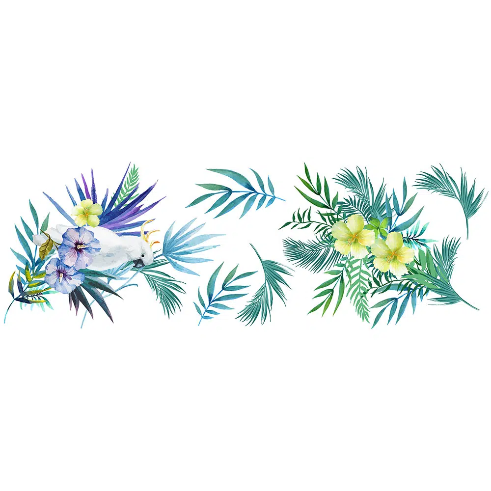 Τροπικά λουλούδια αυτοκόλλητα διακόσμησης βινυλίου