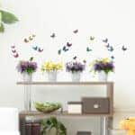 Αγριολούλουδα Πεταλούδες βινυλίου αυτοκόλλητα τοίχου