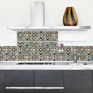 Green Tiles μπορντούρα προστασίας τοίχων κουζίνας (67113)
