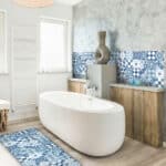 Blue Cementine πλάτη προστασίας τοίχου κουζίνας & μπάνιου