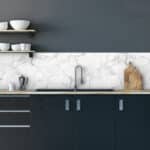 White Marble πλάτη προστασίας τοίχων κουζίνας και μπάνιου
