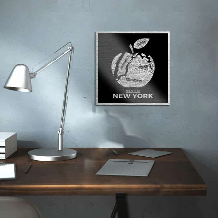 Νέα Υόρκη πίνακας από βουρτσισμένο αλουμίνιο