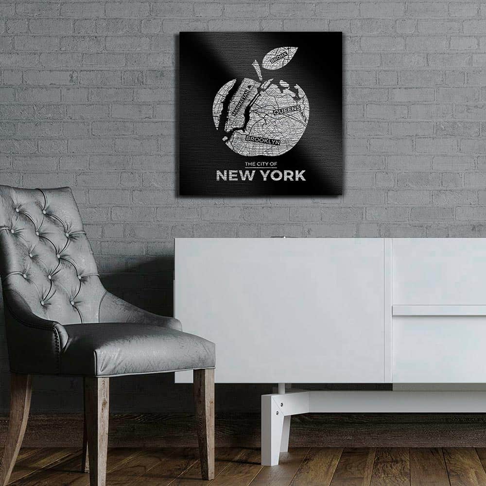 Νέα Υόρκη πίνακας σε βουρτσισμένο αλουμίνιο