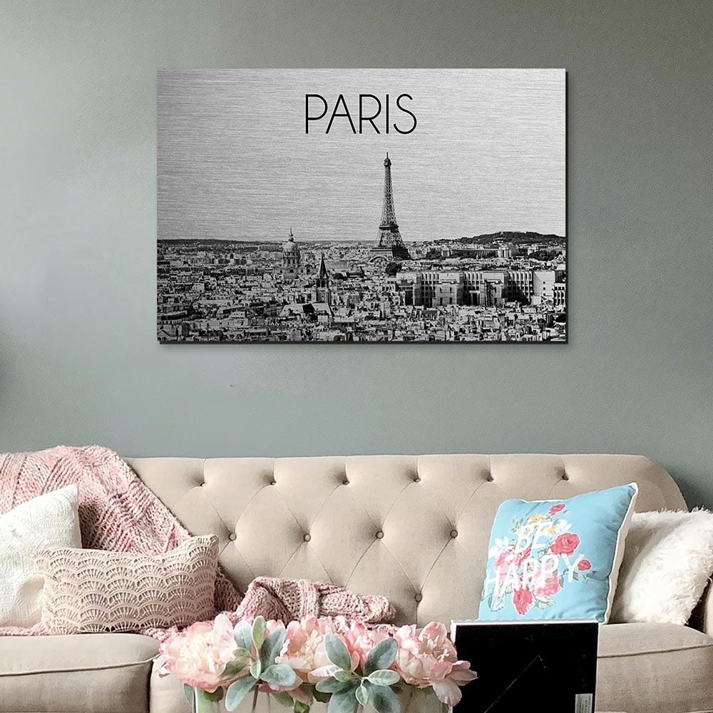 Παρίσι πίνακας σε βουρτσισμένο αλουμίνιο