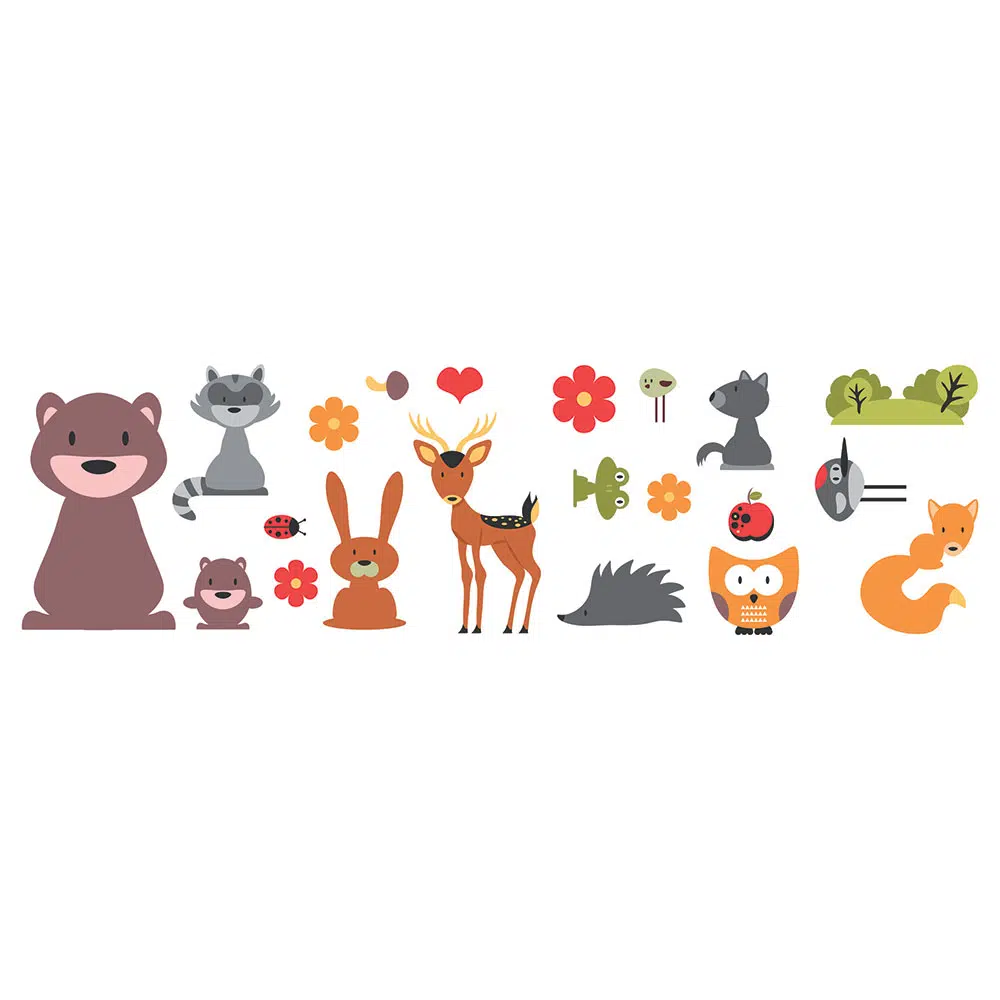 Forest Animals παιδικά διακοσμητικά αυτοκόλλητα τοίχου