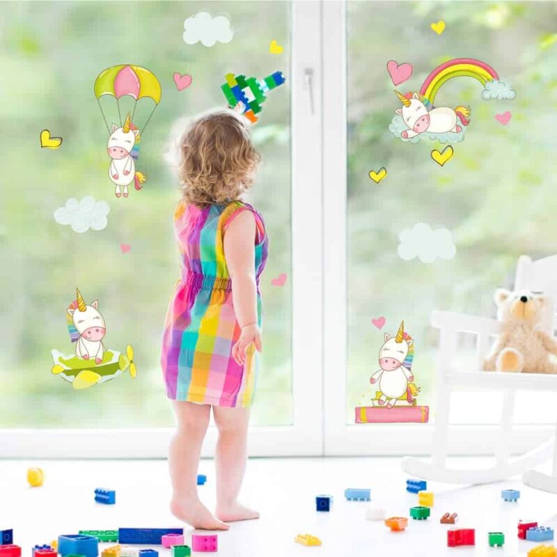Baby Unicorns παιδικά διακοσμητικά αυτοκόλλητα τοίχου ή τζαμιού