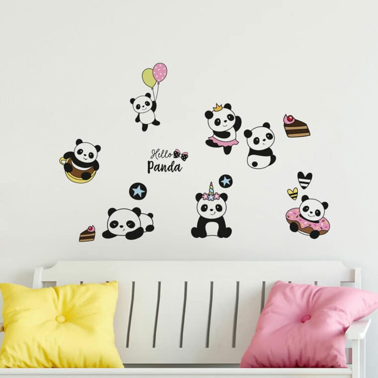 Panda παιδικά διακοσμητικά αυτοκόλλητα τοίχου ή τζαμιού