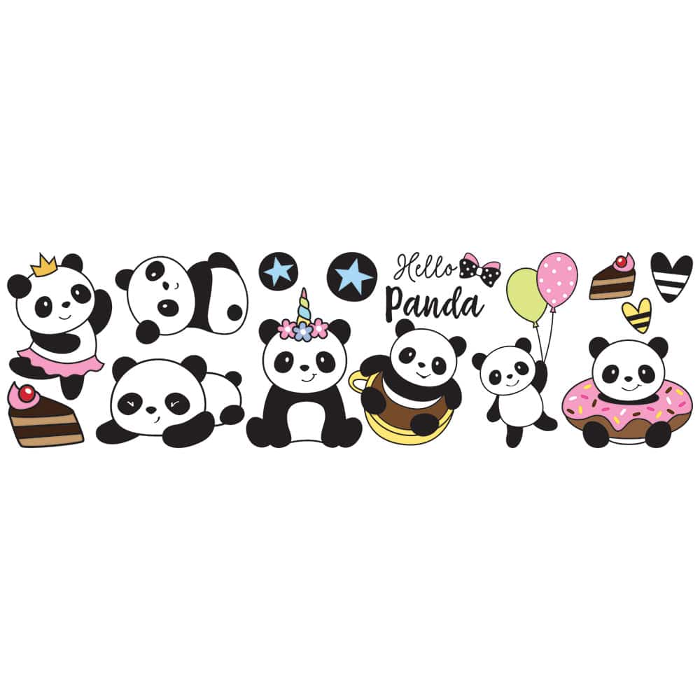 Panda παιδικά διακοσμητικά αυτοκόλλητα τοίχου ή τζαμιού
