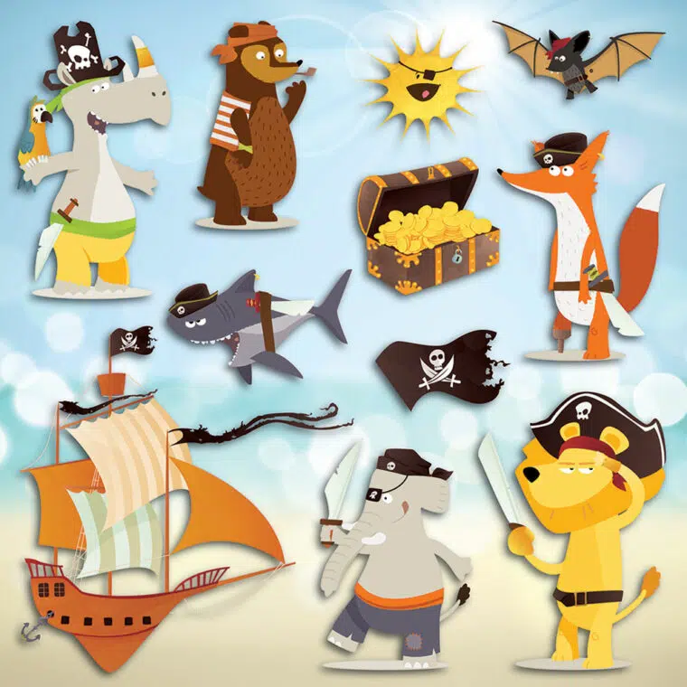 Pirates παιδικά διακοσμητικά αυτοκόλλητα τοίχου τριών επιπέδων