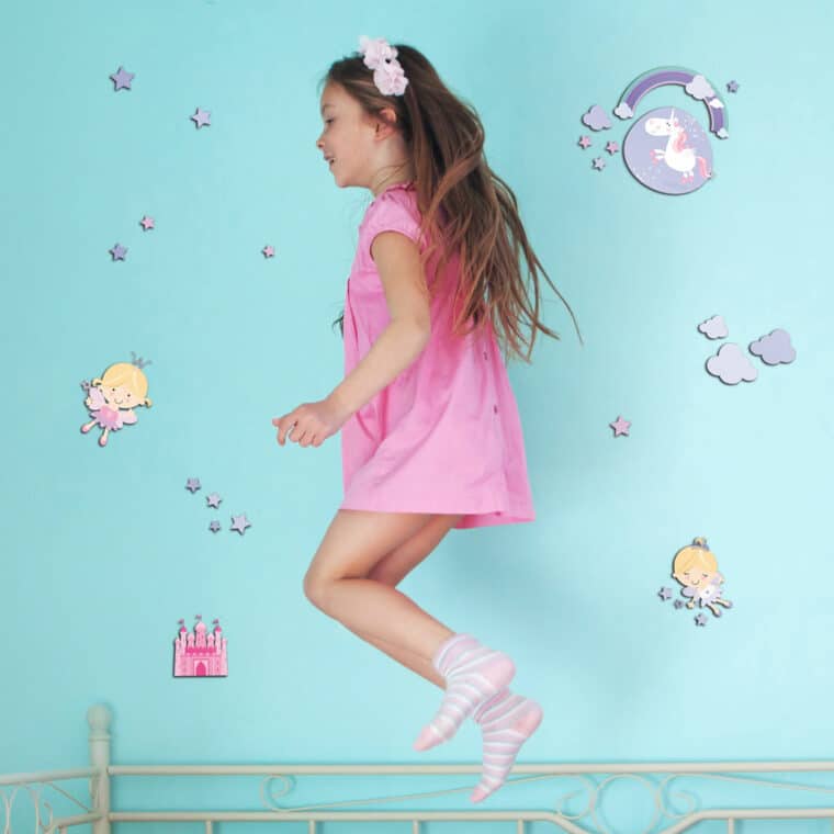 Happy Fairies παιδικά διακοσμητικά αυτοκόλλητα τοίχου τριών επιπέδων