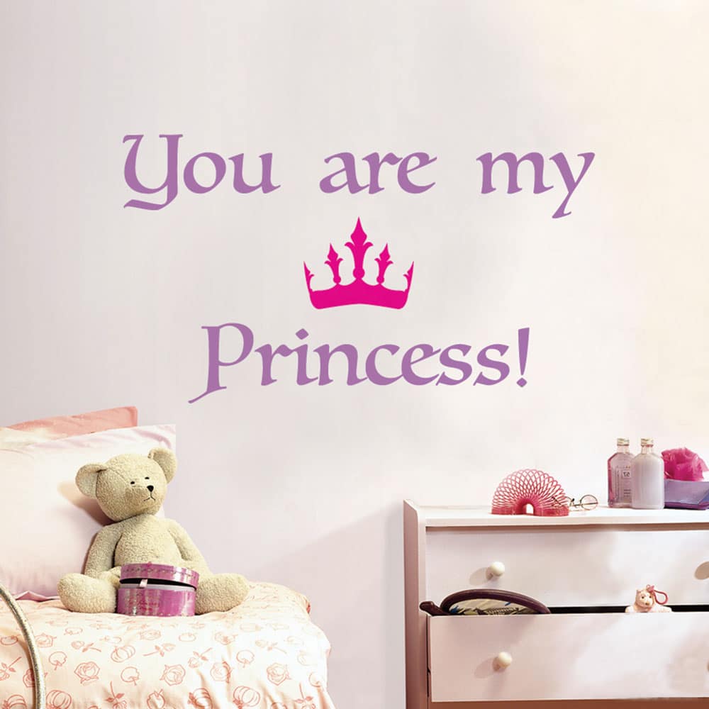 Princess αυτοκόλλητα με μήνυμα τοίχου L