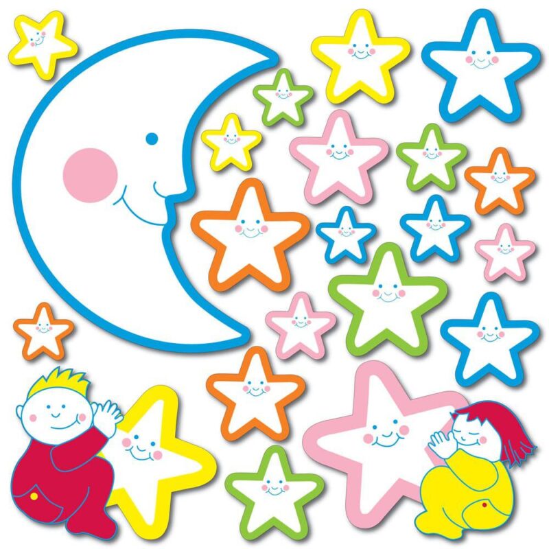 Smiling Stars παιδικά διακοσμητικά τοίχου που φωσφορίζουν στο σκοτάδι