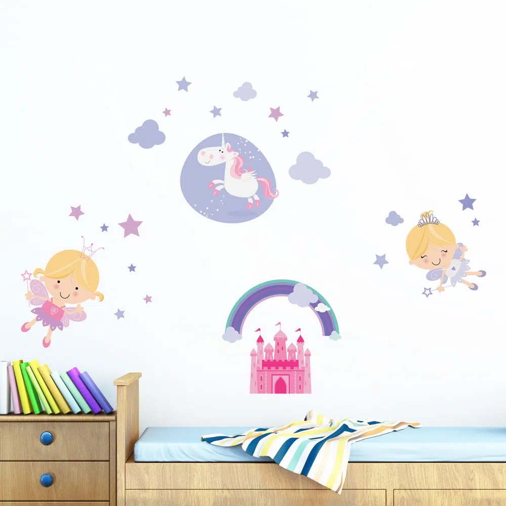 Happy Fairies παιδικά διακοσμητικά αυτοκόλλητα τοίχου