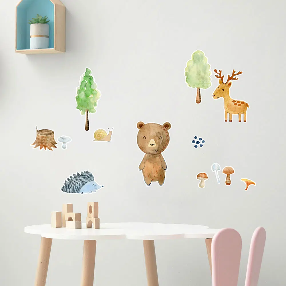 Watercolor Forest παιδικά αυτοκόλλητα τοίχου