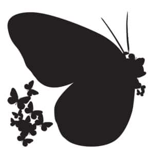 Butterflies Silhouettes αυτοκόλλητα τοίχου βινυλίου M (54110)