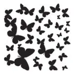 Butterflies Silhouettes αυτοκόλλητα τοίχου βινυλίου M