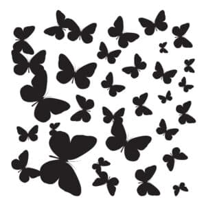Butterflies Silhouettes αυτοκόλλητα τοίχου βινυλίου M (54110)
