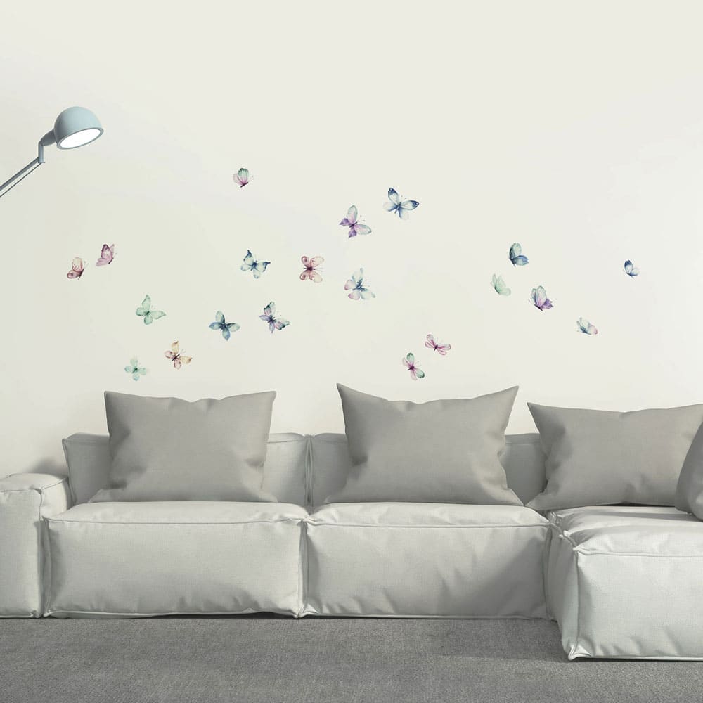 Watercolour Butterflies αυτοκόλλητα τοίχου βινυλίου M