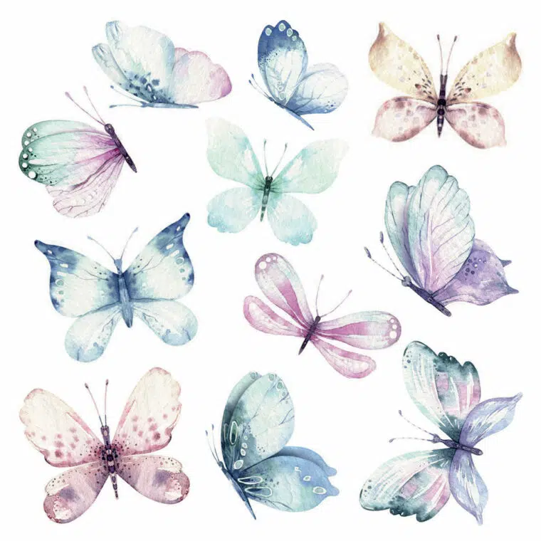 Watercolour Butterflies διακοσμητικά αυτοκόλλητα τοίχου