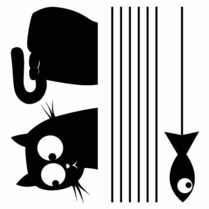 Cat & Fish αυτοκόλλητα τοίχου βινυλίου S (59159)