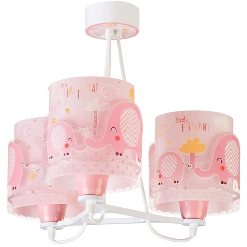 Little Elephant Pink παιδικό φωτιστικό τρίφωτο κρεμαστό