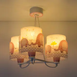 Little Elephant Pink παιδικό φωτιστικό τρίφωτο κρεμαστό