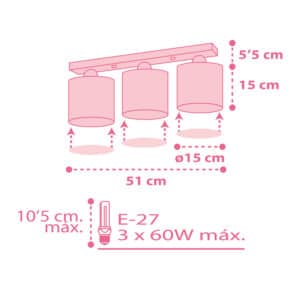Colors Pink τρίφωτο οροφής (62003 S)