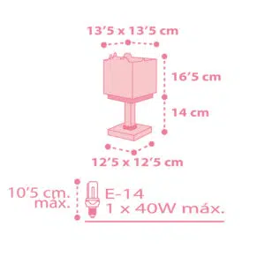 Baby Jungle Pink παιδικό φωτιστικό κομοδίνου