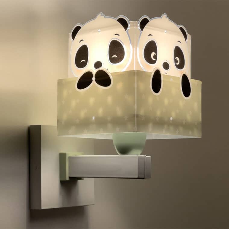 Panda Green παιδικό φωτιστικό απλίκα τοίχου