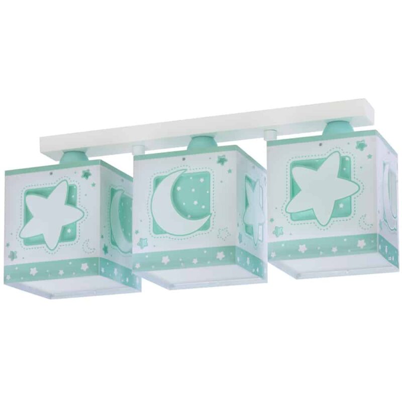 Moonlight Green παιδικό φωτιστικό τρίφωτο οροφής