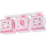 Moonlight Pink παιδικό φωτιστικό τρίφωτο οροφής